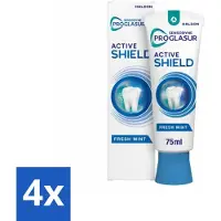 Sensodyne 4 x - Tandpasta - ProGlasur Active Shield - Fresh Mint - Frisse Munt - 75 ml - Tandpasta - Glazuurbescherming - Gevoelige Tanden - Gaatjes - Suikerzuren
