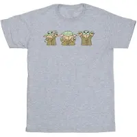 Star Wars Meisjes The Mandalorian Grogu Poses Katoenen T-Shirt (Sportgrijs)