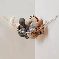 Famanu – Grote hangmat voor opgezette dieren, hoekwandnet organizer voor knuffels en teddyberen, inclusief ankers en haken