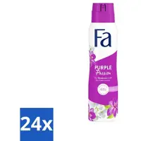 Fa Pflege 24 x Deodorant Spray Violet Leaves Passion 150 ml - Deodorant - Anti-transpirant - Langdurige Bescherming - Violette Geur - Purple Passion
