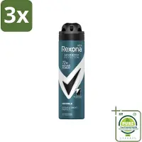 Rexona 3 x Men - Deodorant Spray - Advanced Protection Invisible - Langdurige Frisheid - 150 ml - Grootverpakking - Man - Antitranspirant - Deodorant - 72 Uur Bescherming - Streepvrij