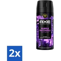Axe 2 x - Deodorant Spray - Purple Patchouli - Verfrissend - Kruidige Geur - 150 ml - Deodorant - Deodorant Spray - Geur - Patchouli - Citrus