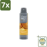 Dove 7 x – Deodorant Spray – Men+Care Sandalwood & Vanilla – 150 ml - Grootverpakking - Anti-transpirant Spray - Zweetbestrijding - Oksel Verzorging - Deodorant Spray - Sandelhout En Vanille