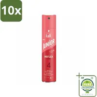 Taft 10 x - Reflex Shine 4 - Junior Haarspray - Glanzende finish - 250 ml - Grootverpakking - Haarspray - Glans - Fixatie - Junior - Haarverzorging