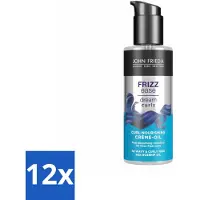 John Frieda 12 x – Haarolie – Dream Curls Curl Defining Crème Oil – Krulverzorging – 100 ml - Kruldefinitie - Krulversterking - Haarvoeding - Krulcrème - Haarolie