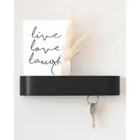 Unyqoos Stijlvol Minimalistisch Sleutelrek Voor Een Georganiseerde Ingang Met Houten Plank En Verborgen Haken