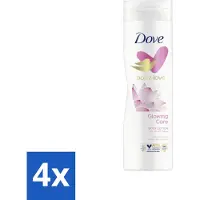 Dove 4 x Bodylotion - Glowing Care - Lotus & Rijstmelk - 250 ml - Voedende Bodylotion - Hydraterende Bodylotion - Huidverzorging - Zachte Huid - Stralende Huid