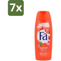 Fa 7 x - Paradise Moments - Douchecrème - Hibiscusbloem - 250 ml - Douchecrème Hibiscusbloem - Vegan Douchecrème - Huidverzorgende Douchecrème - Hibiscusbloem Geur - Duurzame Douchecrème