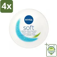 Nivea - Crème - Zachte Pot - Hydraterend - Gezicht, Lichaam, Handen - 200 ml - Voordeelverpakking - 4 stuks - Soft - Hydraterende crème