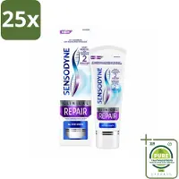 Sensodyne 25 x - Tandpasta - Clinical Repair - Active White - Tandglazuur Herstellen - 75 ml - Grootverpakking - Tandgevoeligheid - Tandpasta - Wittere Tanden - Gevoelige Tanden - Novamin