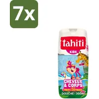 Tahiti 7 x – Douchegel – Kids - 300 ml - Douchegel Voor Kinderen - Exotisch Fruit Geur - Douchegel Voor Haar En Lichaam - Kinderhuid Verzorging - Fruitige Geur