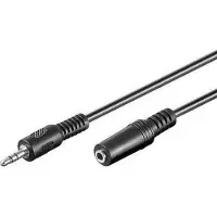 PremiumCord 2m 3.5mm M/F audio kabel Zwart