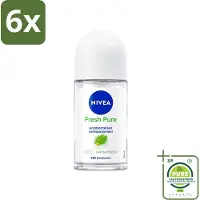 Nivea - Deodorant Roller - Frisse Puurheid - Antibacterieel - 48 Uur Werking - 50 ml - Voordeelverpakking - 6 stuks - deodorant - Deodorant roller