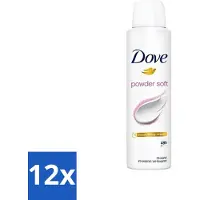 Dove 12 x - Deospray - Powder Soft - 150 ml - Deodorant - - Poederachtige Geur - Langdurige Bescherming - Alcoholvrij