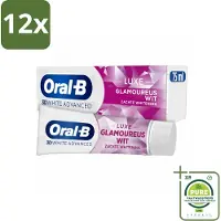 Oral-B - 3D White Advanced – Tandpasta – Luxe – Glamorous White – 75 ml - Voordeelverpakking - 12 stuks - Tandpasta - Witte tandpasta