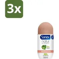 Sanex 3 x – Deodorant Roll-On – Natur Protect Sensitive – 50 ml - Gevoelige Huid - Deodorant Roll-on - Natuurlijke Bescherming - Milde Deodorant - Frisheid