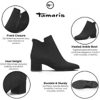 Tamaris dames zwarte nep-hakken enkellaarzen - 25354-43