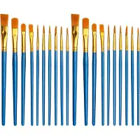 Famanu - Set van nylon penseelborstels voor verf, haarverf, nagelkunst en modeldecoratie – Blauw
