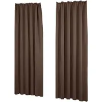 Famanu – Set van 2 thermische verduisteringsgordijnen, 140 x 260 cm, bruin, ideaal voor slaapkamer en hittebescherming