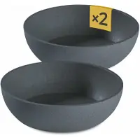 Famanu – Voerbak voor honden van 2 x 1,6 l, grijs, vaatwasmachinebestendig, 21,5 cm diameter, multifunctionele water- en voerbak voor grote honden