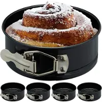 Famanu – Mini springvorm set 5 stuks Ø 12 cm ronde taartvormen hittebestendig tot 250°C voor kleine gebakjes