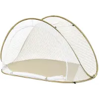Famanu – Pop-up strandtent voor 3-4 personen, grote draagbare tent met automatische montage, zonwerend en ademend, inclusief opbergtas en haringen, ideaal voor strand en kamperen