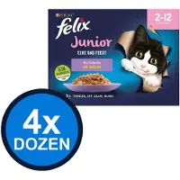 Felix 4x - Elke Dag Feest Junior Mix Selectie in Gelei - Kattenvoer Natvoer - 12x85g