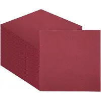 Famanu – Set van 100 robijnrode linnen servetten van 25x25 cm, premium linnenachtige textuur voor diners en evenementen