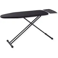 Famanu – Inklapbare strijkplank met stoomunithouder, 110 x 33 cm, denim zwart, perfect voor dagelijks gebruik en ruimtebesparend