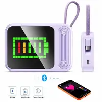 ORICO PC22 – Powerbank - 10000mAh – 22.5W Snellader – 256 LED-pixeldisplay met app-bediening – USB-C (5V/9V/12V) – Reis Powerbanks - Noodpakket - geschikt voor smartphones en tablets - Paars