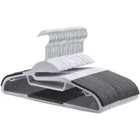 Famanu – Set van 20 S-vormige plastic hangers met rubberen en horizontale staaf, antislip en 360° draaibaar, ruimtebesparend voor volwassenen