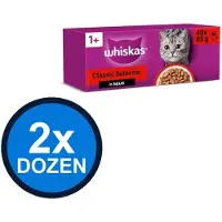 Whiskas 2x - 1+ Adult Classic Selectie in Saus Multipack - Kattenvoer Natvoer - 40x85g