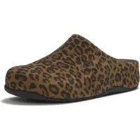 FitFlop Women Shuv Suede Leopard Mules Tan/Black-Schoenmaat 37