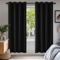 Famanu – Verduisterende gordijnen set van 2 stuks, 140x175 cm, zwart