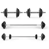 Famanu – Set van 4 gewichtschijven, 15 kg, 20 kg of 25 kg, voor halters en halterstangen met handgrepen voor vrije training