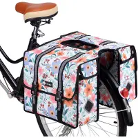 Packaway Dubbele Fietstassen - Waterdichte Fietstassen Elektrische Fiets - 36 Liter Pastel Blossom