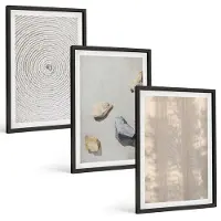 Wallfluent 3-Delige Schilderij Set - Boho-Texturen, Natuurlijke Structuren - 40 x 60 cm - Muurdecoratie - Interieur Decoratie