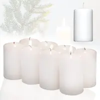 Famanu – 8-delige set witte stompkaarsen, 5,8 cm x 12 cm, kerstkaarsen voor adventskrans en kerstdecoratie, sfeervolle kaarsen voor de feestdagen