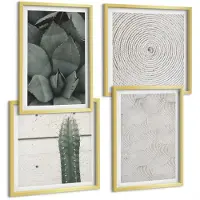 Wallfluent 4-Delige Schilderij Set - Zomerse Texturen Van Dichtbij In Een Tropisch Klimaat - 40 x 40 cm En 40 x 60 cm - Wanddecoratie - Woonkamer Decoratie