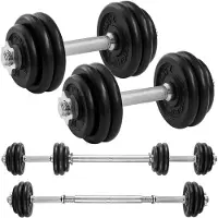 Markenlos – Verstelbare dumbbellset met verbindingsbuis, voor heren en dames, ideaal voor fitness en krachttraining