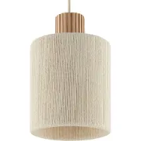 Brilliant Hanglamp Arlo, dimbaar, crème / amber, Woon-/ Eetkamer, Textiel / Stof / Zijde, Modern, Hanglamp