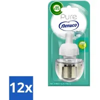 Air Wick 12 x - Luchtverfrisser Navulling - Pure Nenuco - Elektrische Geurverspreider - 19 ml - Nenuco Geur - Geurverspreider - Navulling - Elektrische Geurverspreider - Essentiële Oliën