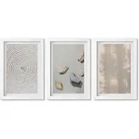 Wallfluent 3-Delige Schilderij Set - Boho-Texturen, Natuurlijke Structuren - 20 x 30 - Wanddecoratie - Moderne Interieurdecoratie - Stijlvolle Muurdecoratie