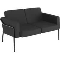 Meet by Paperflow Outdoor 2-zitsbank MEDSO, maat L, stalen frame, B 1250 x D 747 x H 740 mm, 240 kg, antraciet