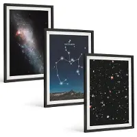 Wallfluent 3-Delige Schilderij Set - Sterrenbeelden En De Kosmos: Het Sterrenbeeld Boogschutter - 40 x 60 cm - Wanddecoratie - Schilderijen Set - Interieur - Stijlvolle Muurdecoratie