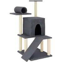 vidaXL Kraboom met sisal krabpalen, donkergrijs, 110,5 cm