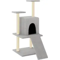 vidaXL Kattenmeubel met sisal krabpalen 110 cm lichtgrijs