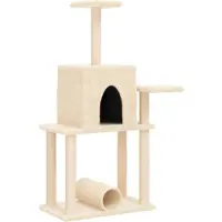 vidaXL Kattenmeubel met sisal krabpalen 122 cm crèmekleurig