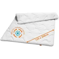 Famanu – Ultralicht zomerdekbed 135x200 cm van microvezel, dun en licht, ideaal voor warme nachten, allergievriendelijk, wit