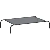 vidaXL - Hondenmand - verhoogd - 110x65x20 - cm - textiel - en - staal - grijs
